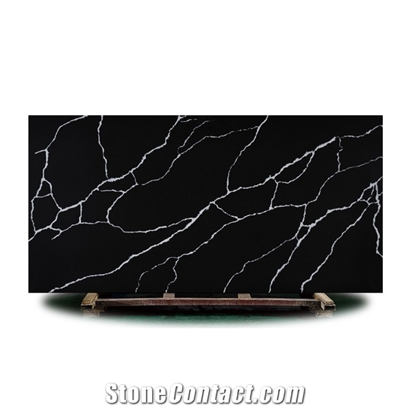 China Suppliers Artificial Quartz Black Stone Prices Slabs