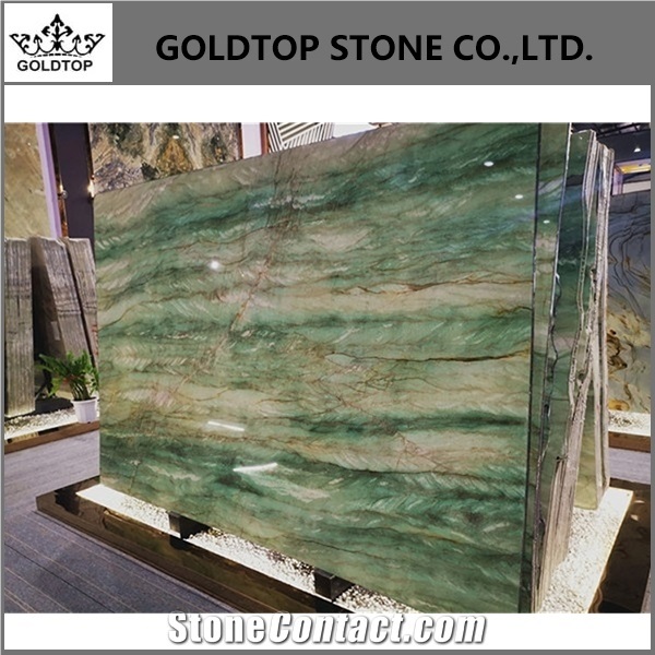 Green Natural Quartzite with Red Vein