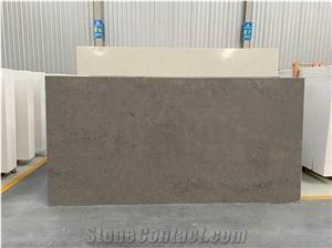 Surface Polished Artificial Stone Grey Quartz Slab