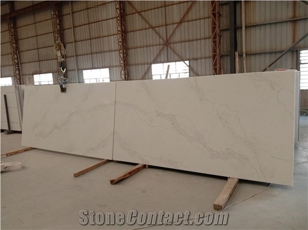 Surface Polished Artificial Stone Pure Quartz Kitchen Countertop