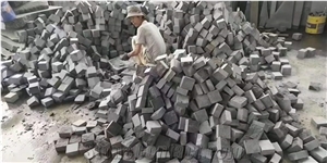 G684 Black Basalt Cobblestone Paver Mats for Wall Cladding