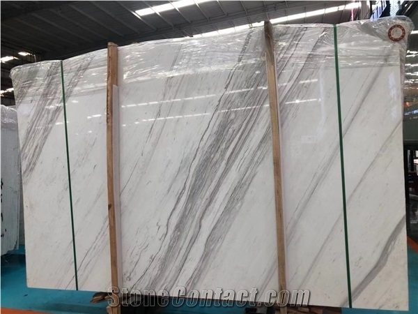 Original White Volakas Marble Bathroom Bookmatch Veins