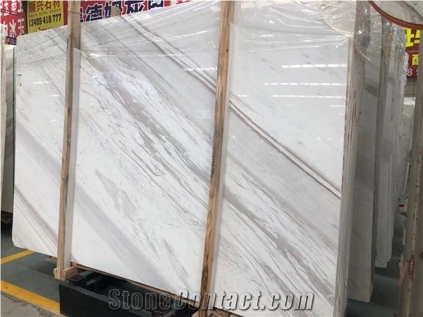 Original White Volakas Marble Bathroom Bookmatch Veins