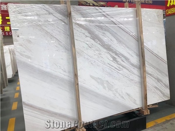 Original White Volakas Marble Bathroom Bookmatch Veins
