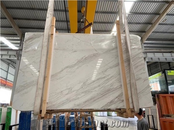 Original White Volakas Marble Bathroom Bookmatch Veins