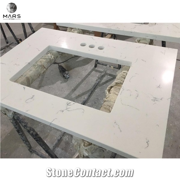 Bathroom Carrara White Quartz Stone Countertop Stone