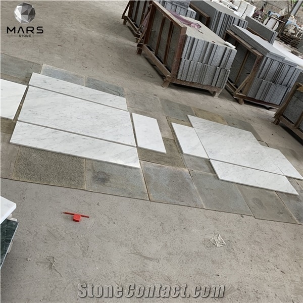 Bianco Carrara White Marble Square Table for Living Room