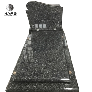 Blue Pearl Indian Black Granite French Style Headstone