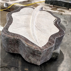 Customized Design Leaf Shape Monumental Cemetery Granite