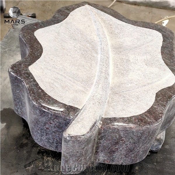 Customized Design Leaf Shape Monumental Cemetery Granite