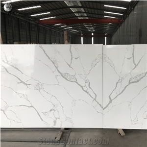 Factory Direct Sell Artificial Calacatta Quartz Slabs/ Tiles