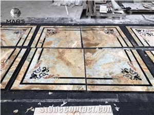 Factory Foyer Marble Waterjet Medallion Floor Design Pattern