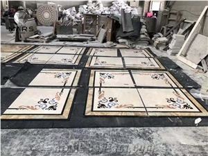 Factory Foyer Marble Waterjet Medallion Floor Design Pattern
