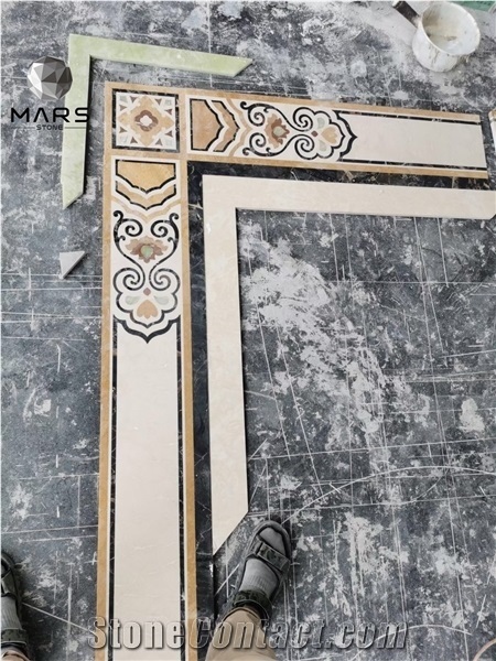 Factory Foyer Marble Waterjet Medallion Floor Design Pattern