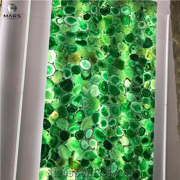 Gemstone Architectural Interior Design Green Agate Slab