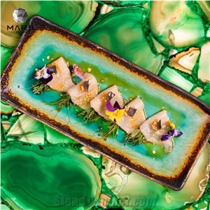 Gemstone Architectural Interior Design Green Agate Slab