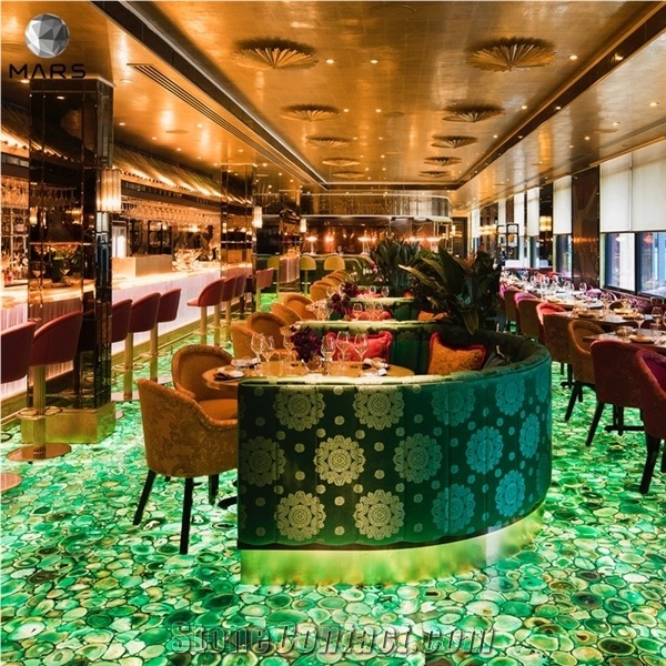 Gemstone Architectural Interior Design Green Agate Slab