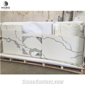 Kitchen Undermount Sink Quartz Countertop Calacatta White