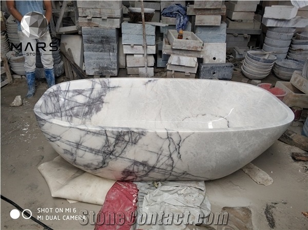 Modern Home Used Granite Freestanding Soaking Stone Bathtub
