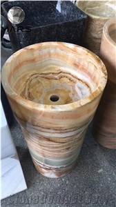 Translucent Onyx Washroom Basin Pink Onyx Stone Sinks