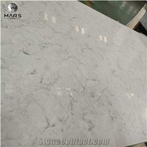White Carrara Look Quartz Slabs With Grey Veins For Benchtop White Carrara Look Quartz Slabs With Grey Veins For Benchtop