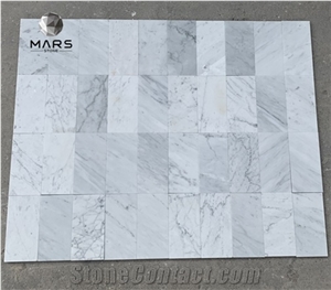 White Carrara Pattern Backsplash Marble Wall Mosaic Tile