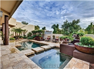 Ruma Travertine Exterior Pool Deck, Pool Pavers