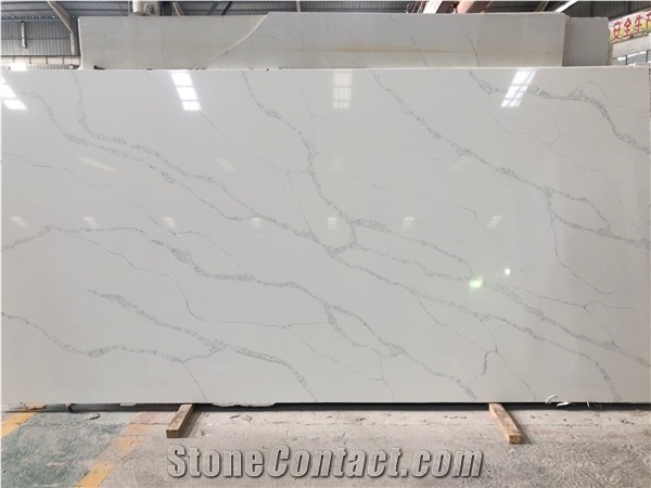 Artificial Calacatta Stone Veneer Solid Surface Slabs