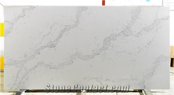 Calacatta Luccia Quartz, Alabaster White Quartz Slabs