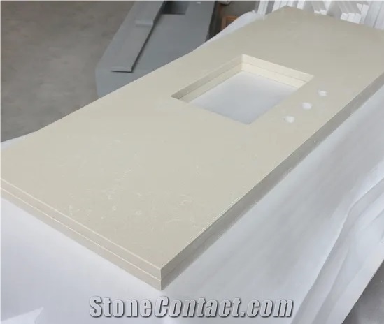 Cheaper Usa Kitchen White Quartz Countertop