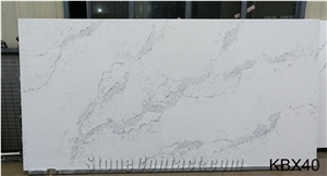 Classic Marble Look Colored Quartz Slabs Artificial Stone