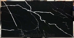Man Made 3cm Quartz Stone Slab with Light Grey Veins
