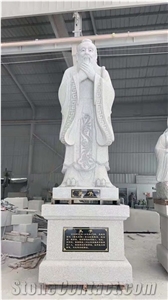 Chinese Granite Stone Carving Confucius Sculpture