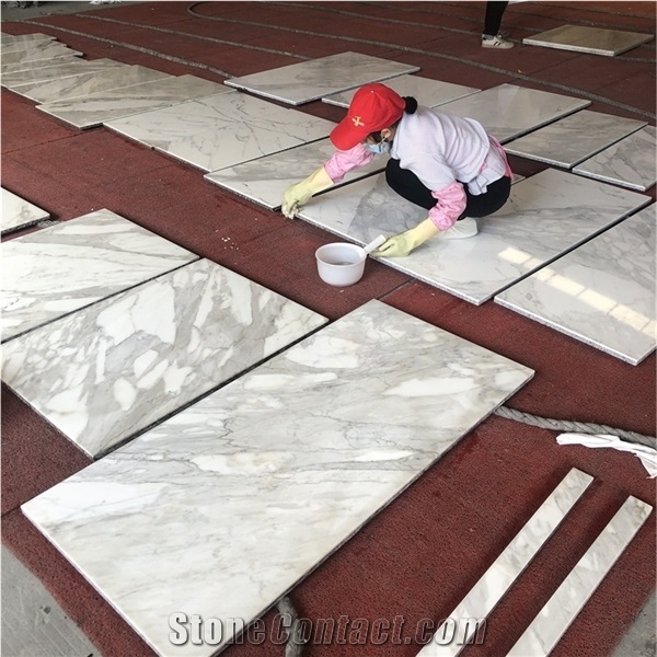 Calacatta Caldia Marble Honecom-Backed Stone Panels