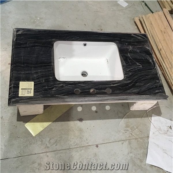 Customized Black & White Countertops for Apartment