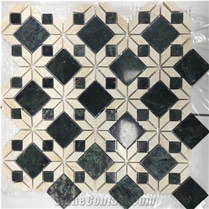 Customized Green Marble Flower Mosaic Tile for Bathroom Wall