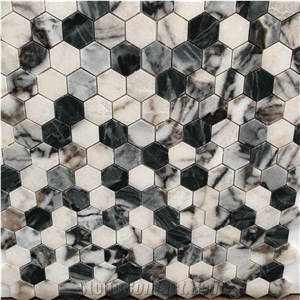 Elephant Grey Grey Marble Mosaic Tiles for Bathroom Wall