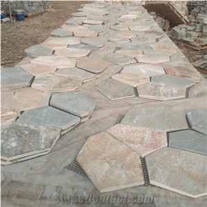 Flagstone Paving on Mesh Outdoor Stone Slate Patio Floor