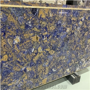 Luxury Blue Agate Stone Semiprecious Slabs For Hotel Wall