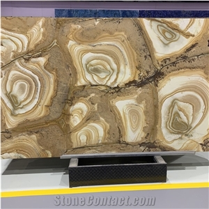 Luxury Yellow Flamenco Quartzite Tiles &Slabs for Wall Decor