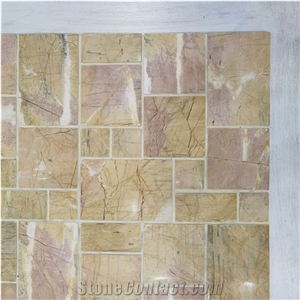 Morden Mosaic Tile Yellow Marble Wall Type
