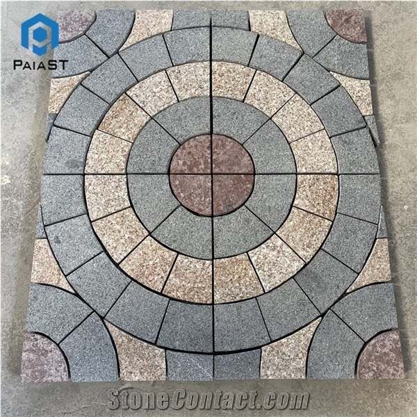 Multicolor Granite Sidewalk Paving Stone Floor Tiles