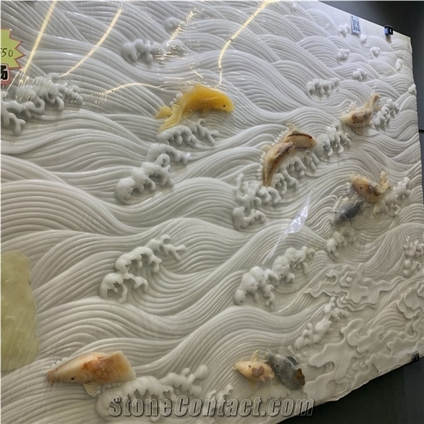 Natural Onyx Relief 3d Decorative Wall Art Paneling for Home