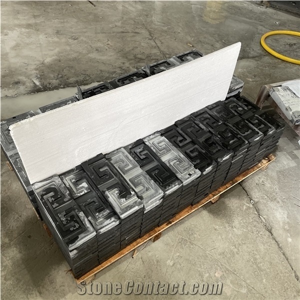 New Design Black Granite Cnc Carving for Outdoor Wall Decor