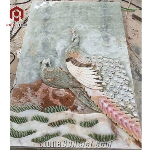 Peacock Onyx 3d Relief for Home or Business Wall Mural Decor
