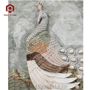 Peacock Onyx 3d Relief for Home or Business Wall Mural Decor