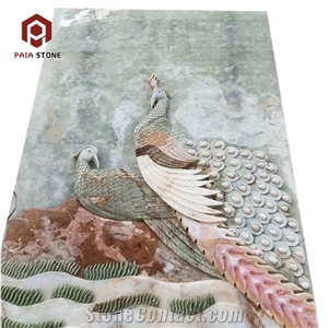 Peacock Onyx 3d Relief for Home or Business Wall Mural Decor