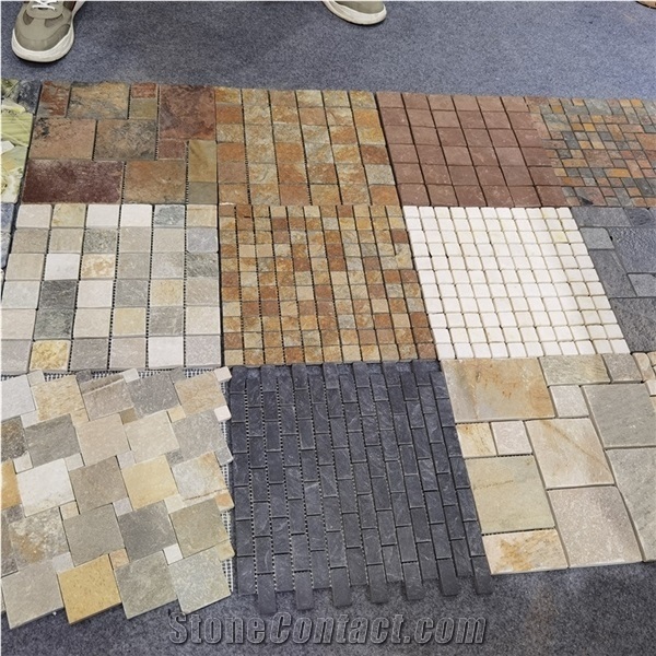 Pebble Stone Mosaic Tile Slate Wall Tiles