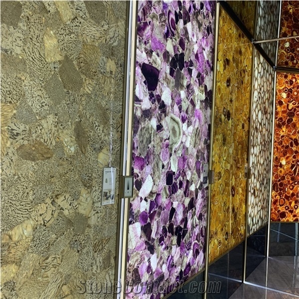 Popular Agate Backlit Semi Precious Agate Stone Slabs