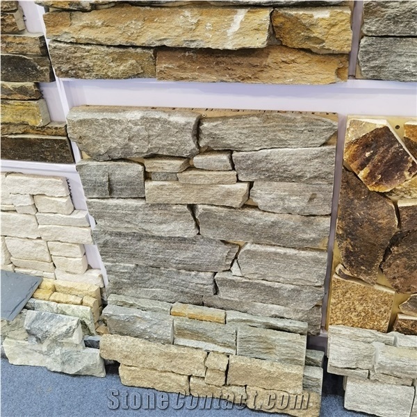 Quartzite Stacked Stone Wall Cladding Panel